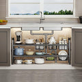 Under Sink Organizer，2 Tier Expandable Heavy Duty Metal Shelf，with 5 Removable by Unknown