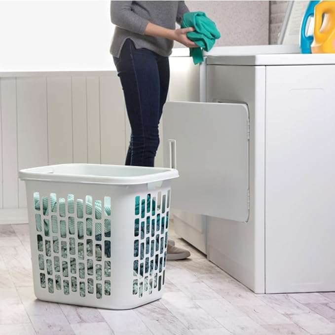 Sterilite Ultra Easy Carry Plastic Dirty Clothes Laundry Basket Hamper - Image 7