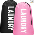 2 Pack XL Travel Laundry Bag, Machine Washable Dirty Clothes Organizer by Fiodrimy