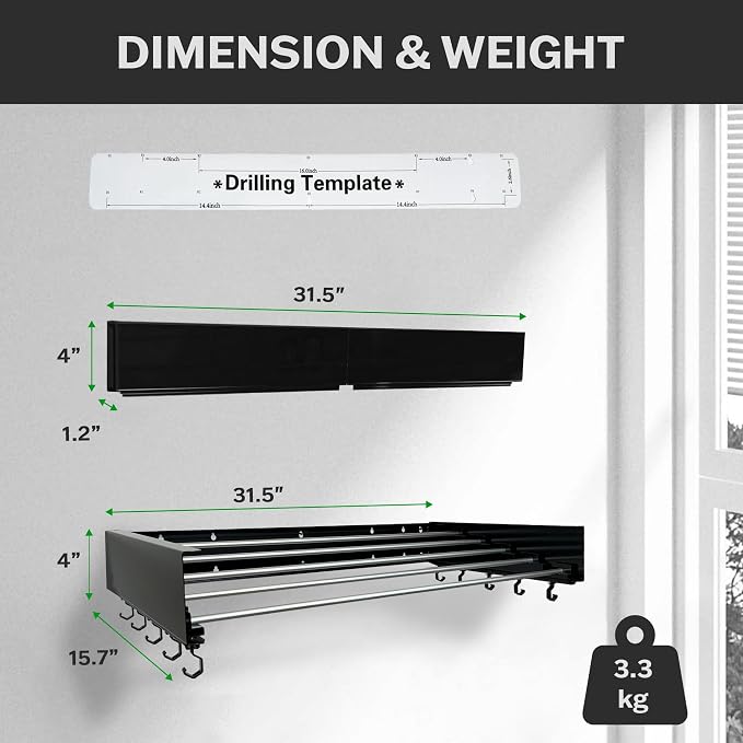 Foldable Wall Mounted Drying Rack - Image 2