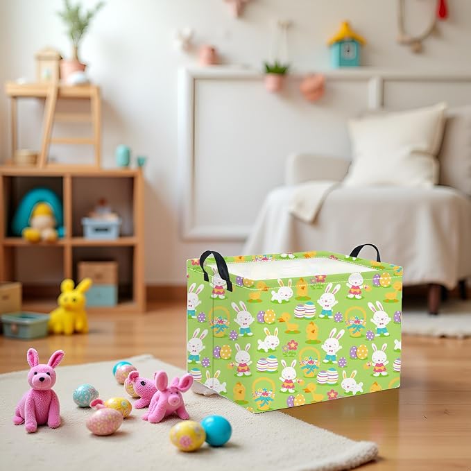 HIYAGON Easter Basket for Kids Boys and Girls Cute Storage Organizer Bin Box - Image 5