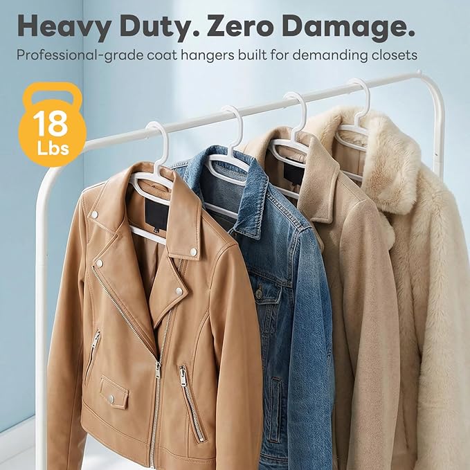 HOUSE DAY Plastic Clothes Hangers 36 Pack, Sweater Hangers No Shoulder Bump - Image 5
