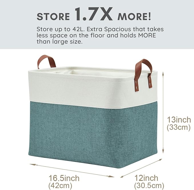 DECOMOMO Extra Large Storage Baskets, Fabric Storage Bins - Image 3