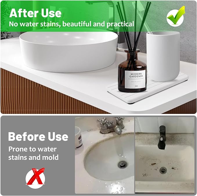 2PCS Stone Drying Tray, Water Absorbing Stone Tray, Countertop Fast Drying - Image 6