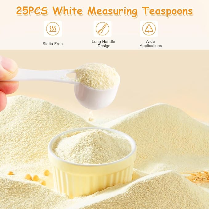 25PCS 5g Plastic Milk Powder Spoons White Measuring Teaspoons Round Bottom - Image 5