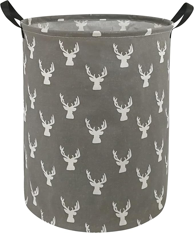 KUNRO Round Laundry Gift Basket Storage Hamper, Clothes Storage Organizer Bins by KUNRO