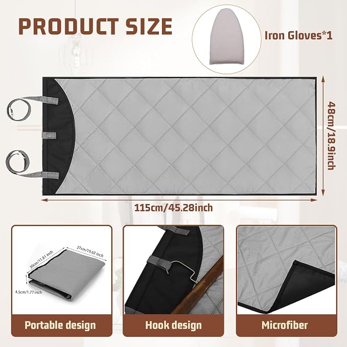 Over The Door Steamer Pad With Heat-Resistant Glove Steamer Board - Image 2