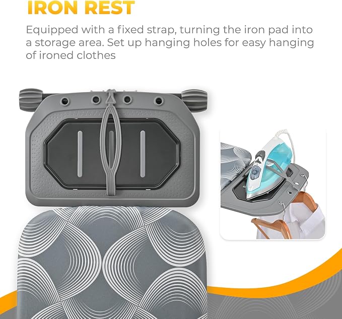 KINGBOARD Ironing Board, Metal Panel Iron Board Full Size - Image 4