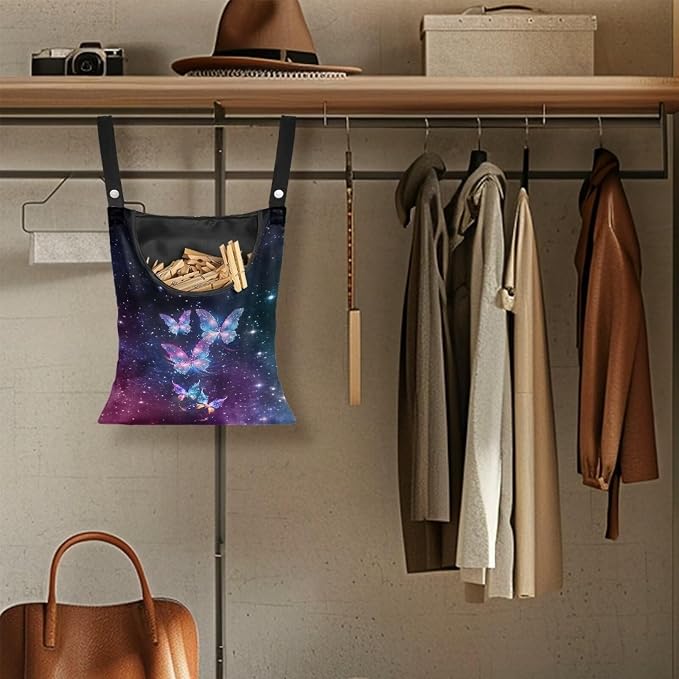 Galaxy Butterfly Print Clothespin Bag - Image 5