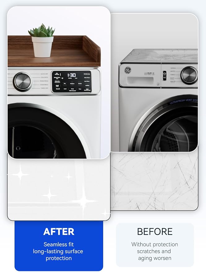 Washer Dryer Countertop with Non-Slip Pad, Laundry Counter Top with Edge Rails - Image 4