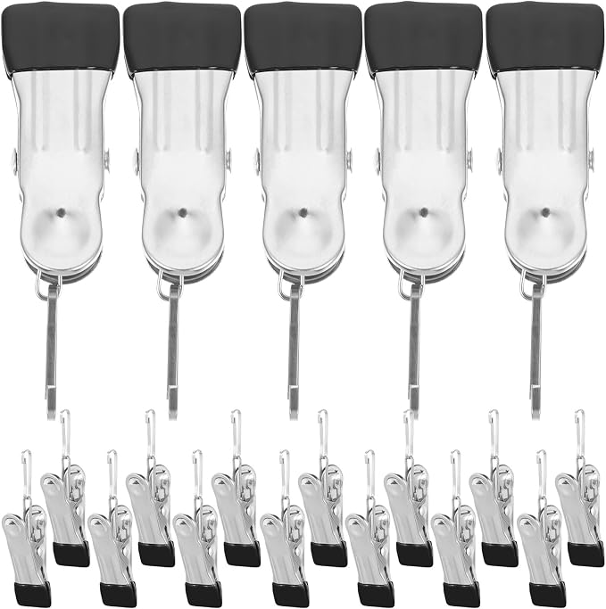 BESPORTBLE 20pcs Windproof Stainless Steel Clothespins by BESPORTBLE