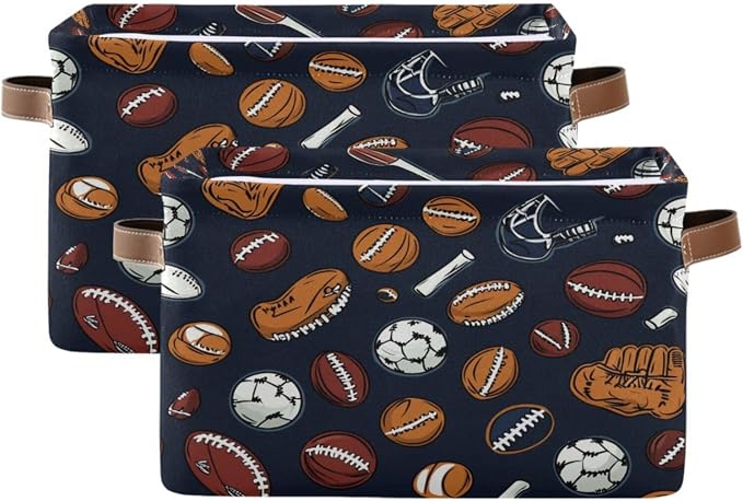 Nander Sports Balls and Gloves Storage Basket 2PCS, Foldable Storage Bin by Unknown