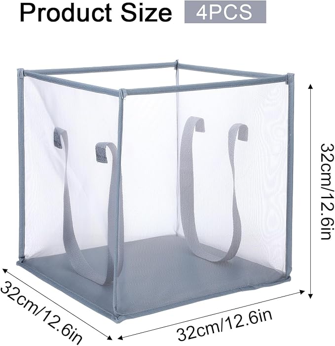 4 Pack Popup Laundry Hamper 13 Inch Collapsible Laundry Baskets - Image 2