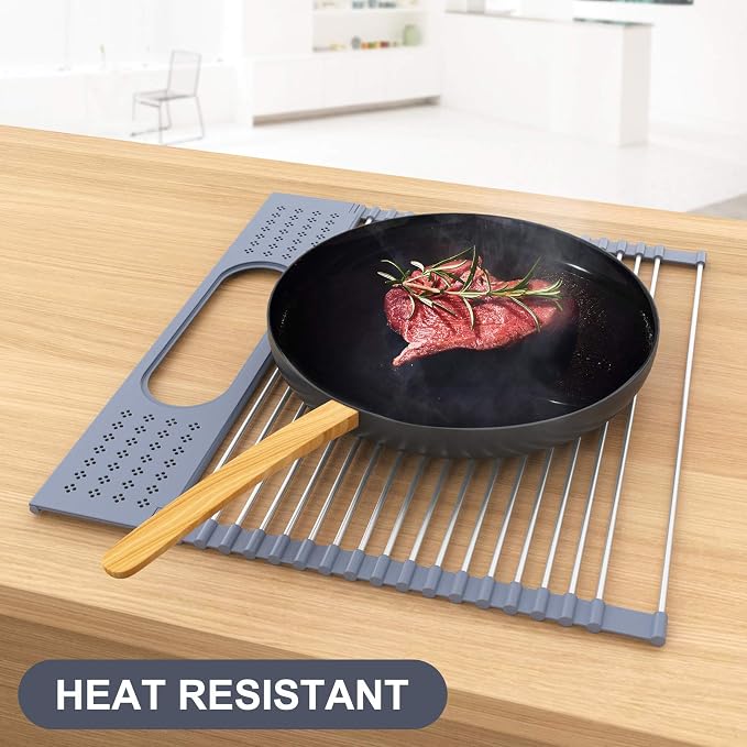LEMIKKLE Roll Up Dish Drying Rack 17 x 15 Over The Sink Dish Drying Rack - Image 8