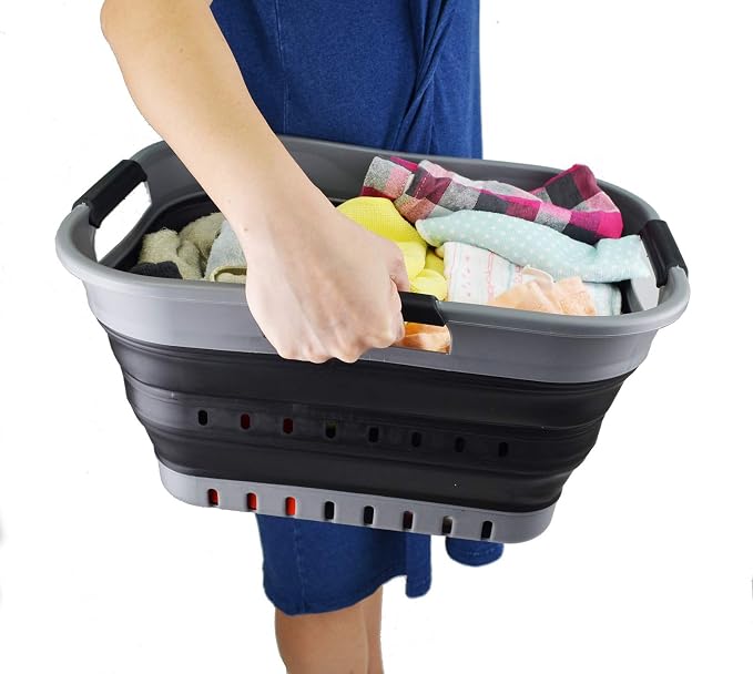 SAMMART 19L Collapsible Super Mini 3 Handled Plastic Laundry Basket - Image 6