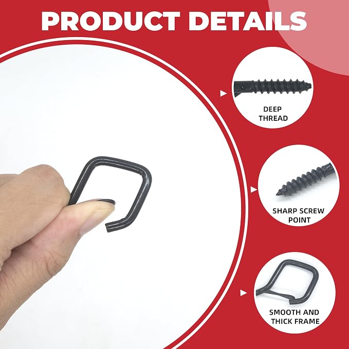 20 Sets Q-Hanger Hooks with Safety Buckle, Windproof Screw -in Hooks - Image 4