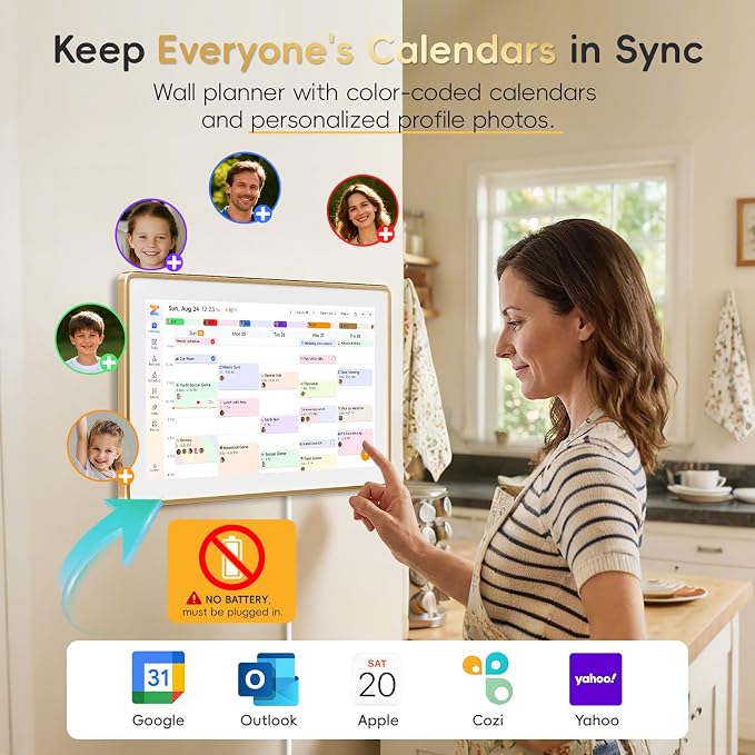 Westsee 15.6" Digital Wall Calendar Frame – Interactive Touchscreen Eletronic - Image 2