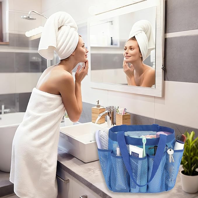 Mesh Shower Caddy Portable for College Dorm Room Essentials, 8-Pocket Large - Image 8