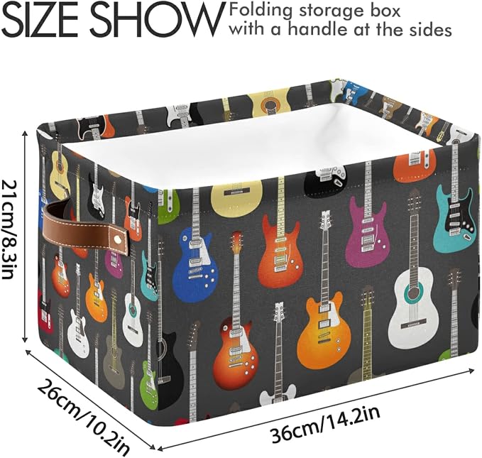 Modern Guitar Storage Basket Music Storage Box Bin Large Laundry Organizer - Image 2