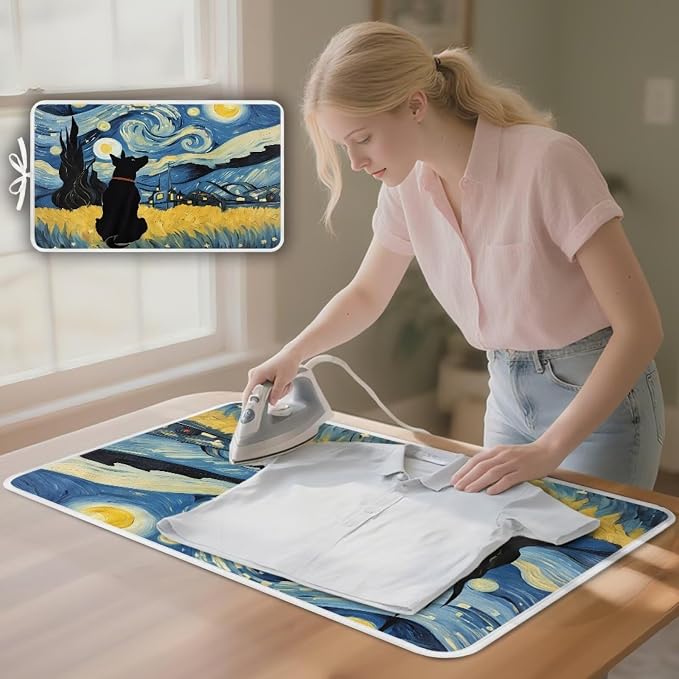 The Starry Night Dog Pattern Ironing Mat Foldable Ironing Pad Portable Board - Image 2
