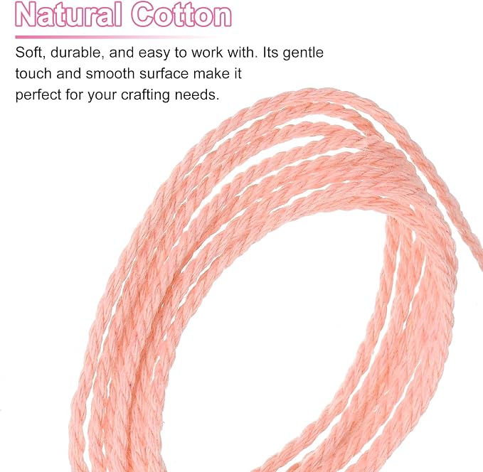 HARFINGTON Natural Macrame Cord 2mm x 220 Yards 3 Strand Twisted Cotton Macrame - Image 4