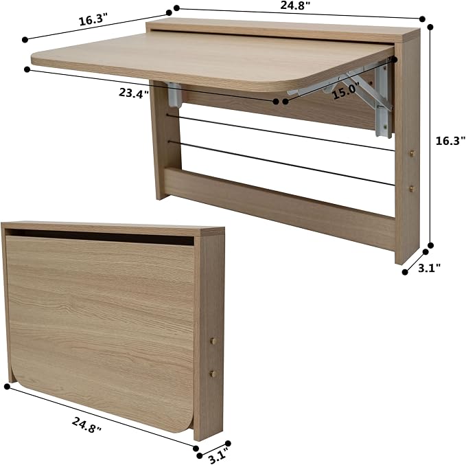 Folding Wall Table, Fold Down Table Wall Mounted, Floating Desk - Image 6