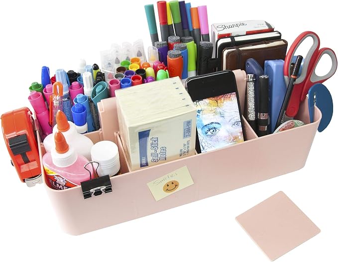 -Large Portable Caddy, DIY Dividers, 8 Compartments, School Office Supplies - Image 4