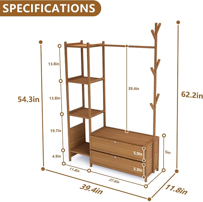 Upgraded Hanging Rack Clothing Rack - Image 4