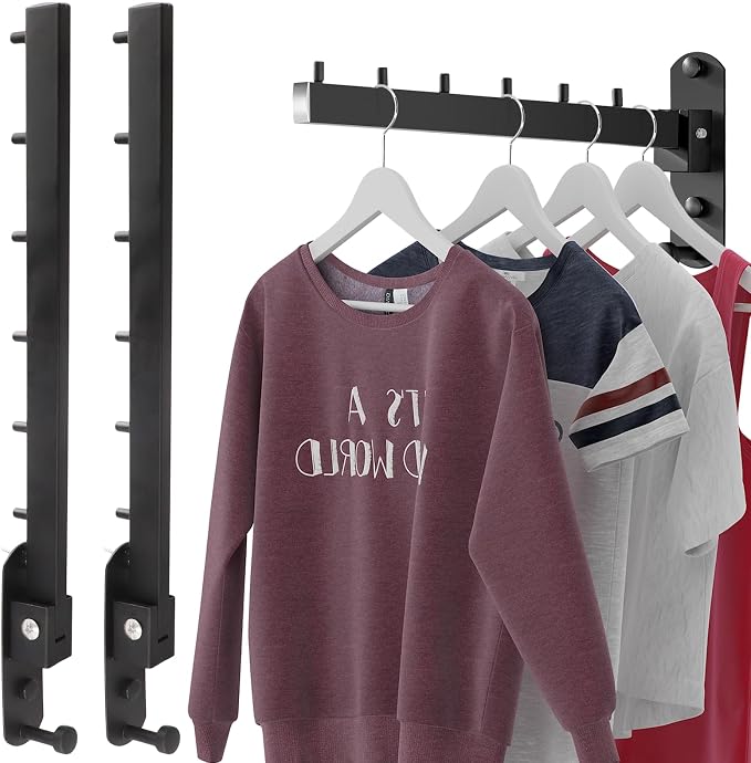 2 PCS Folding Wall Mounted Clothes Drying Rack, Swing Arm Design, Stainless by Unknown