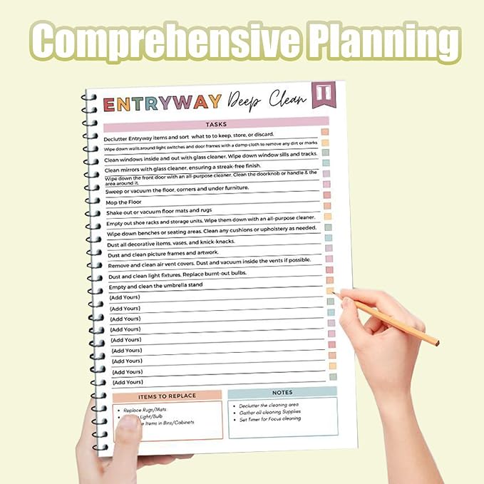 Cleaning Planner, Household Cleaning Schedule and Checklist Organizer, Weekly - Image 3