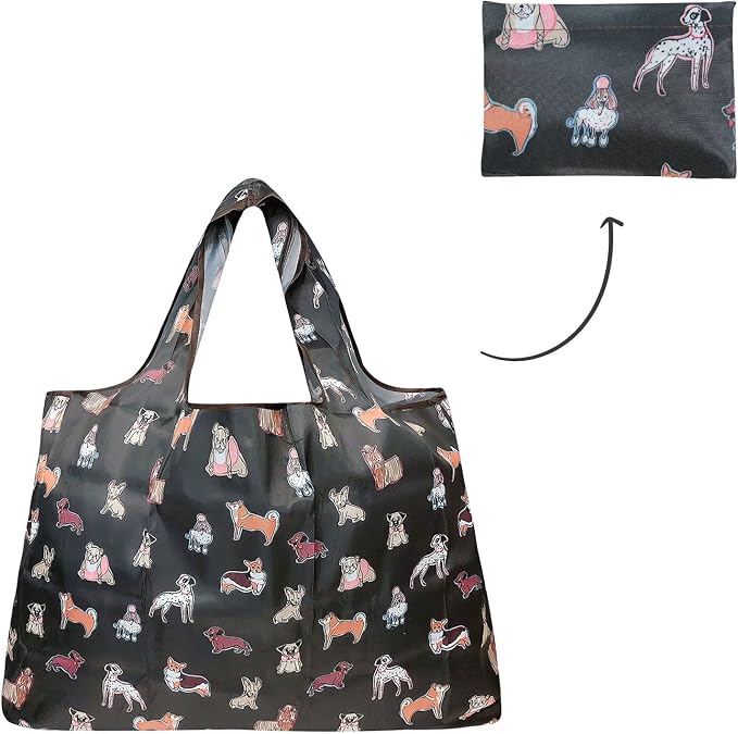 allydrew Large Foldable Tote Nylon Reusable Grocery Bag - Image 4