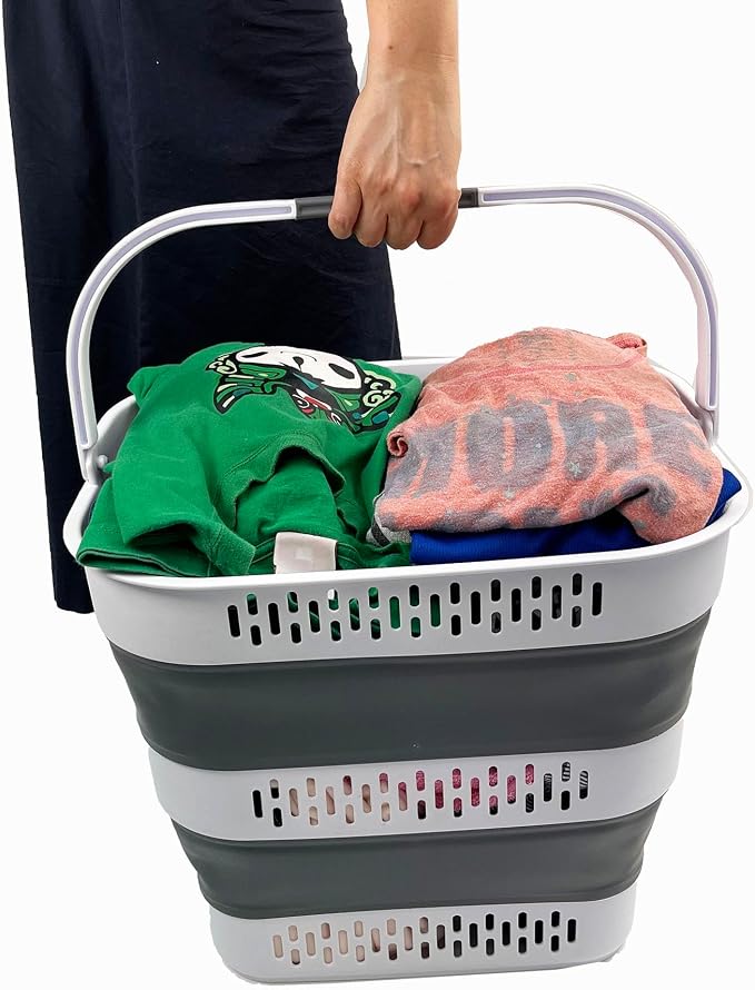 SAMMART 40L Collapsible Plastic Laundry Basket - Image 5