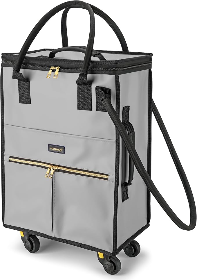 Reusable Grocery Bag on Wheels, Foldable Rolling Duffle Bag, Carry on Luggage by PASMAN