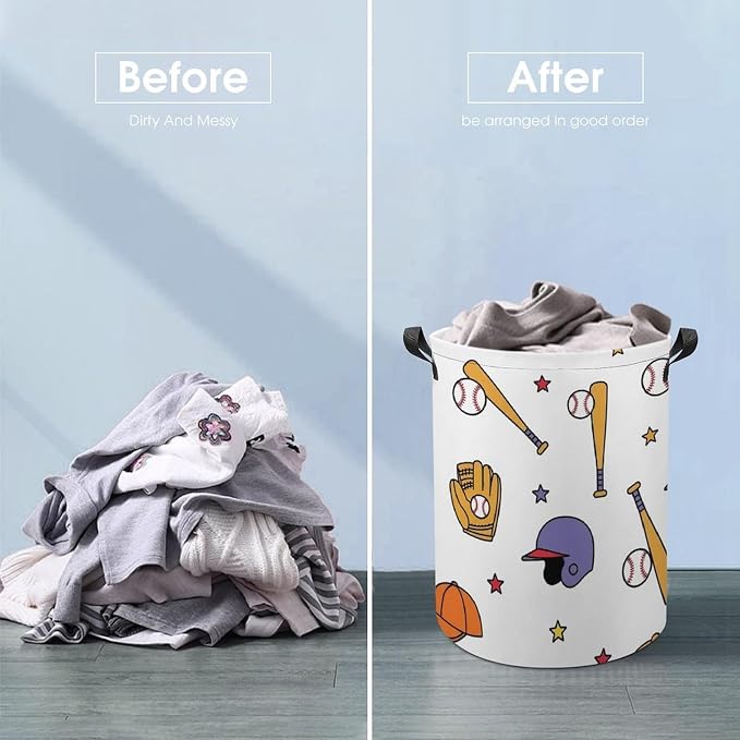 Storage Basket, Baseball Bat Glove Helmet Laundry Hamper/Bathroom/Home - Image 5