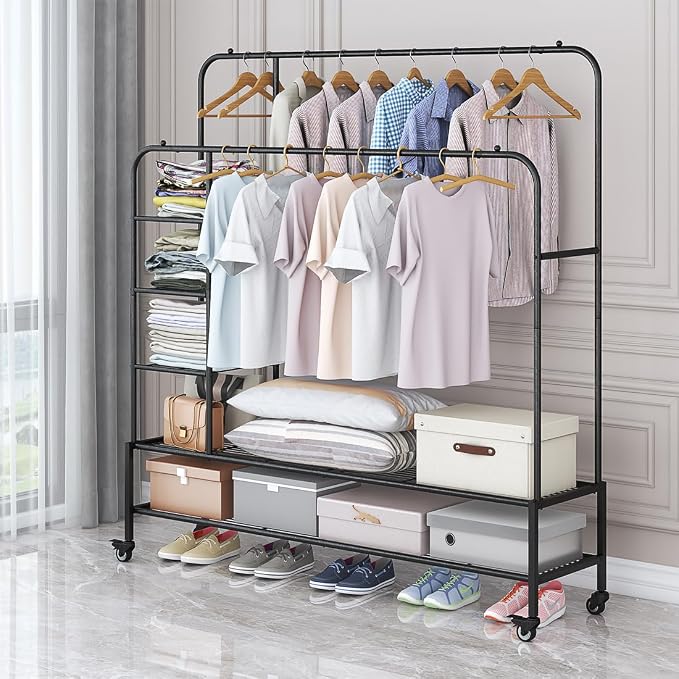 SUOERNUO Garment Rack for Hanging Clothes Rack Heavy Duty Portable - Image 3