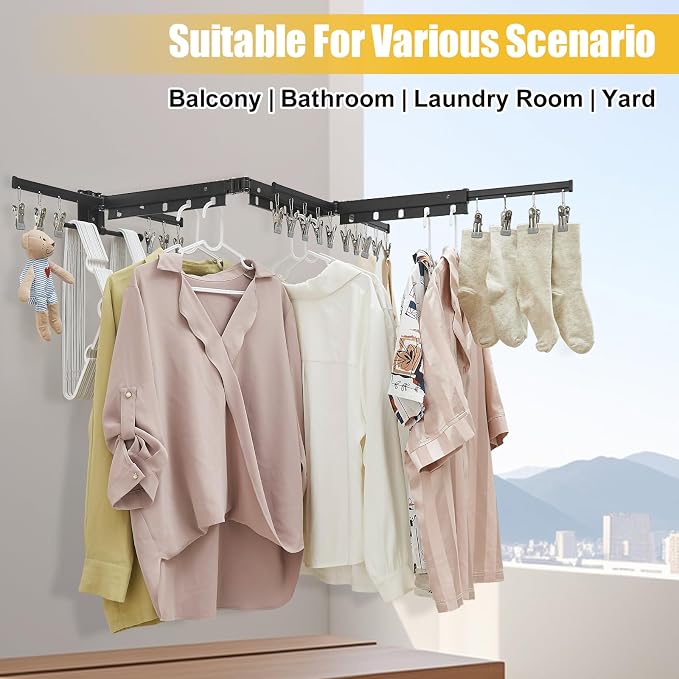 BESy Wall Mounted Clothes Drying Rack - Image 4