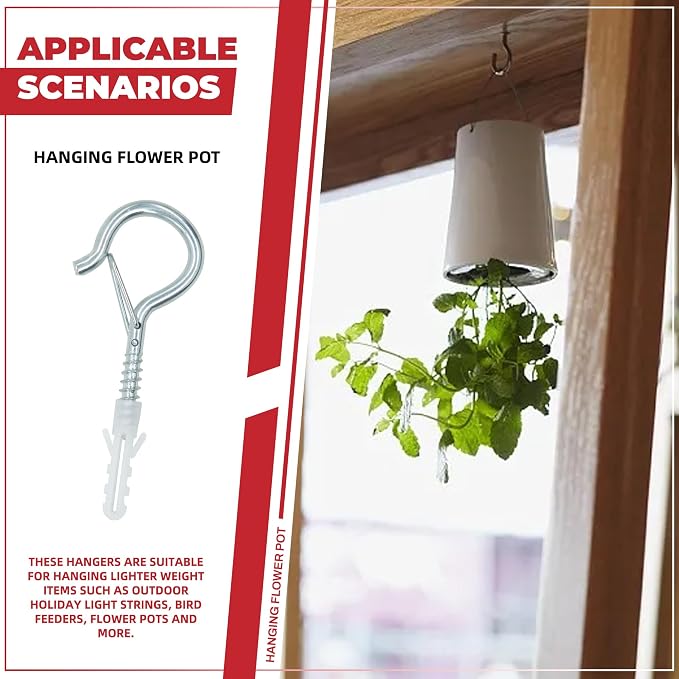 20 Sets Q-Hanger Hooks with Safety Buckle, Windproof Screw -in Hooks - Image 9
