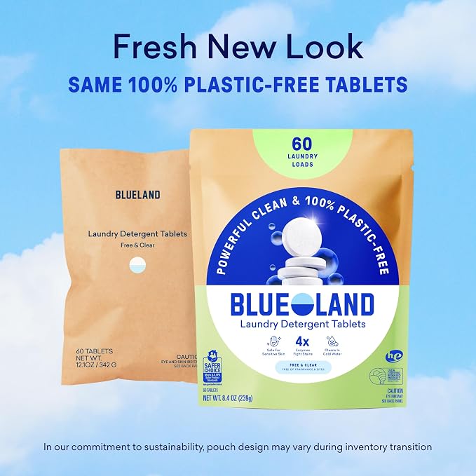 BLUELAND Laundry Detergent Tablets, Plastic-Free Eco-Friendly Pods, Liquid - Image 10