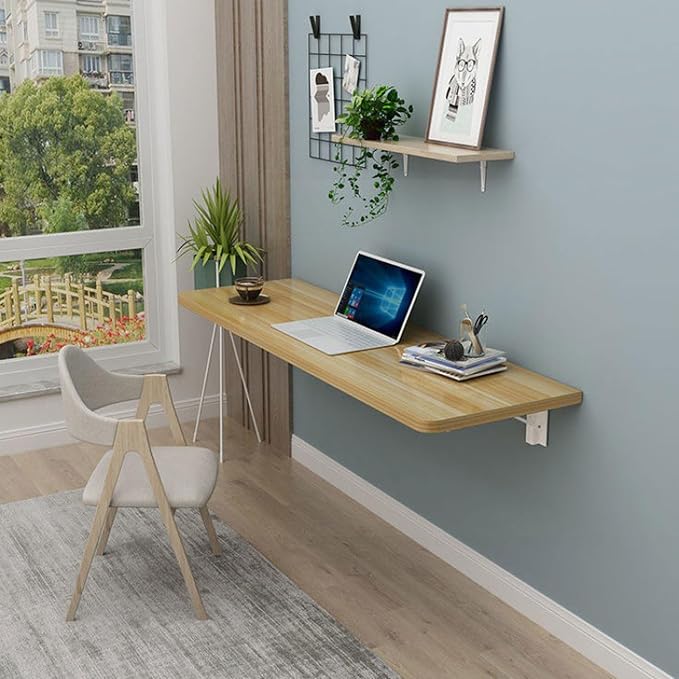 RUANLOV Heavy Duty Wall Mounted Folding Table, Wall Mounted Desk, Drop Down by RUANLOV