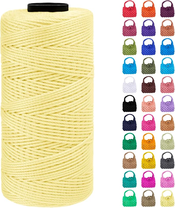 Braided Macrame Cord 1.5mm x 218yards Polypropylene Rope Polyester Rope Yarn by LEREATI
