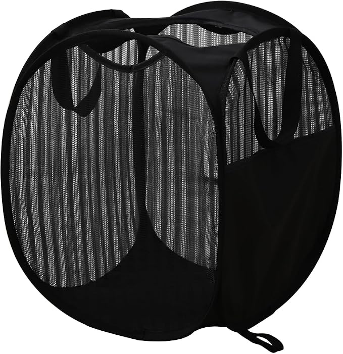 Solidly Handy Laundry Mesh Popup Hamper, Foldable Lightweight Pop up Basket by HONOMA