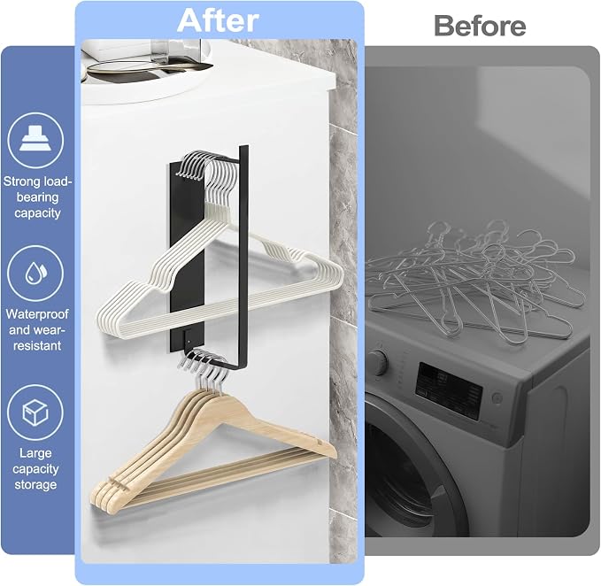 2 Pack Magnetic Hanger Holder for Laundry Room, Space-Saving Hanger Organizer - Image 7