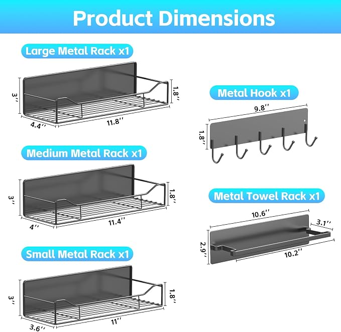 Magnetic Laundry Shelf Organizer, 5 Pack Magnetic Shelves - Image 2