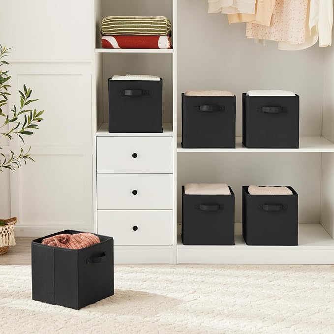 MAX Houser Fabric Cloth Storage Bins, Foldable Storage Cubes Organizer Baskets - Image 7