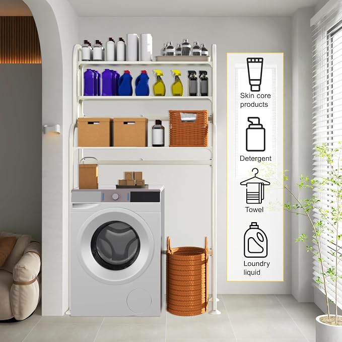 Over Washer Storage, 3 Tier Expandable Washer and Dryer rack, Laundry Room - Image 4
