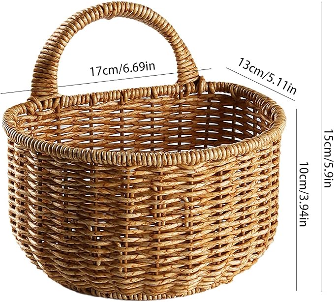 Hand-woven Rattan Storage Basket, - Image 4