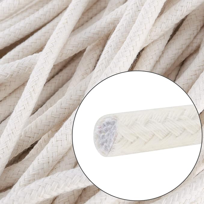 HAKZEON 164FT 1/4 Inch Cotton Rope, Natural Cotton Braided Rope, All-Purpose - Image 3