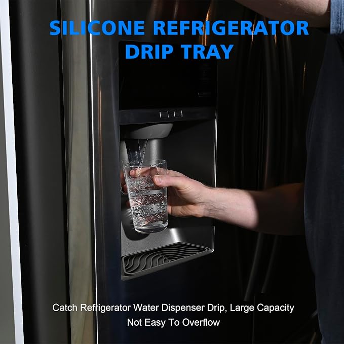 2 Pack Silicone Refrigerator Drip Tray Catcher – Universal Fridge Water and Ice - Image 3