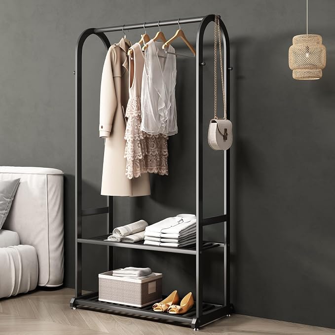 Freestanding Clothing Rack, Metal Garment Rack by BUZUEYModernmetalfurniture