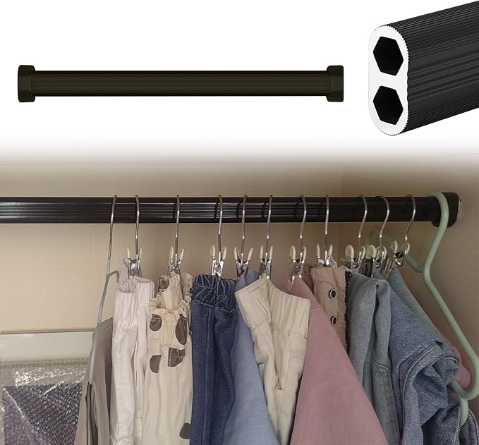Small Wardrobe Hanging Rail Silver Black Champagne, 50 75 100 120 140 Cm Closet by Unknown